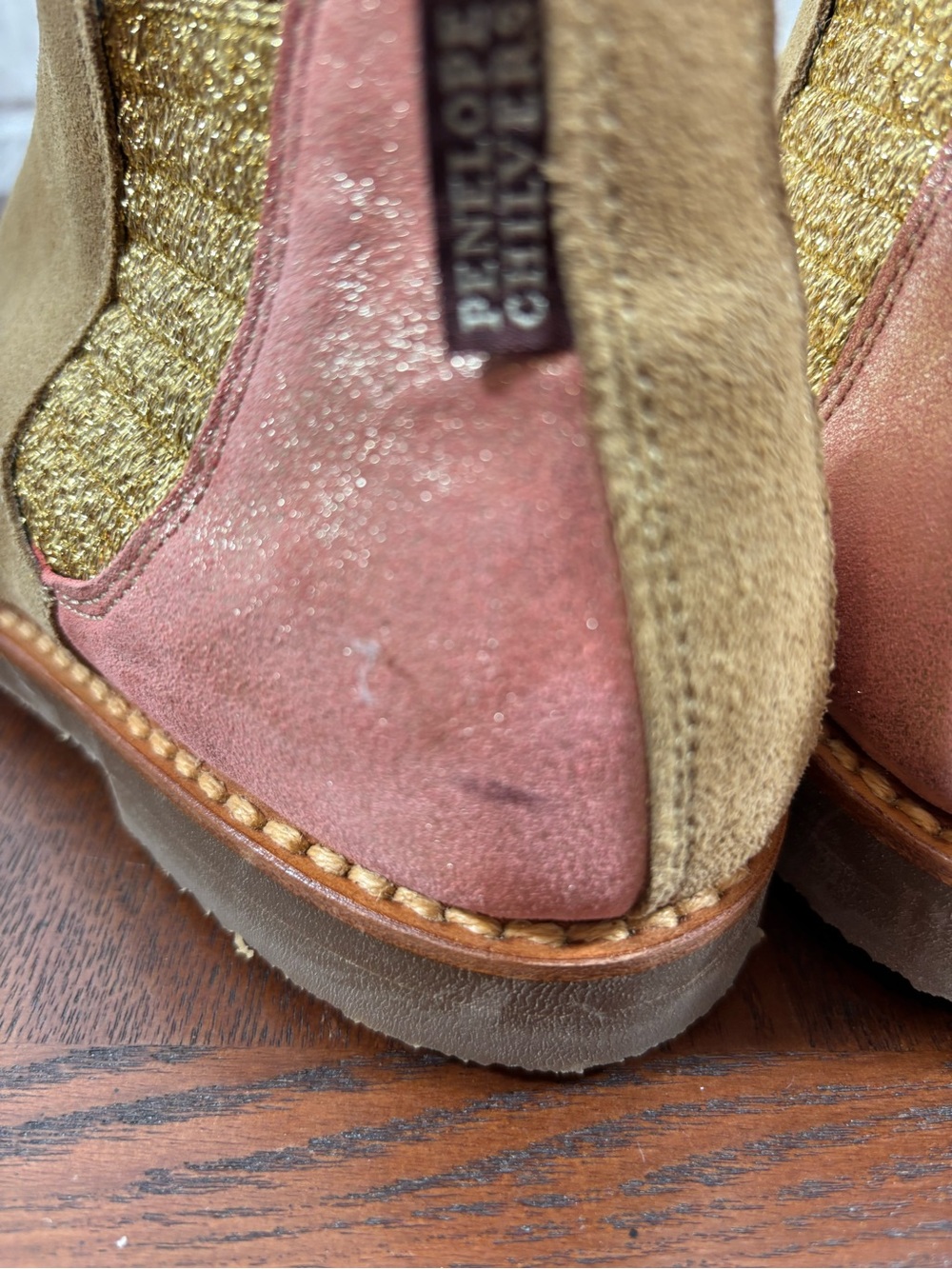 Penelope Chilvers Safari Metallic Patchwork Ankle Chelsea Boots 38 - Picture 8 of 12